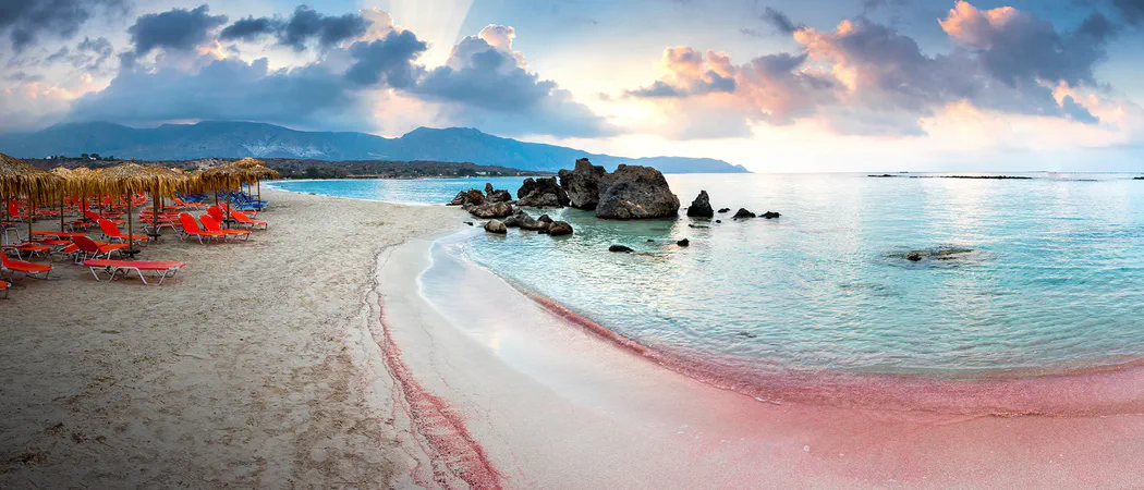 Elafonissi pink beach, Crete Island, Greece